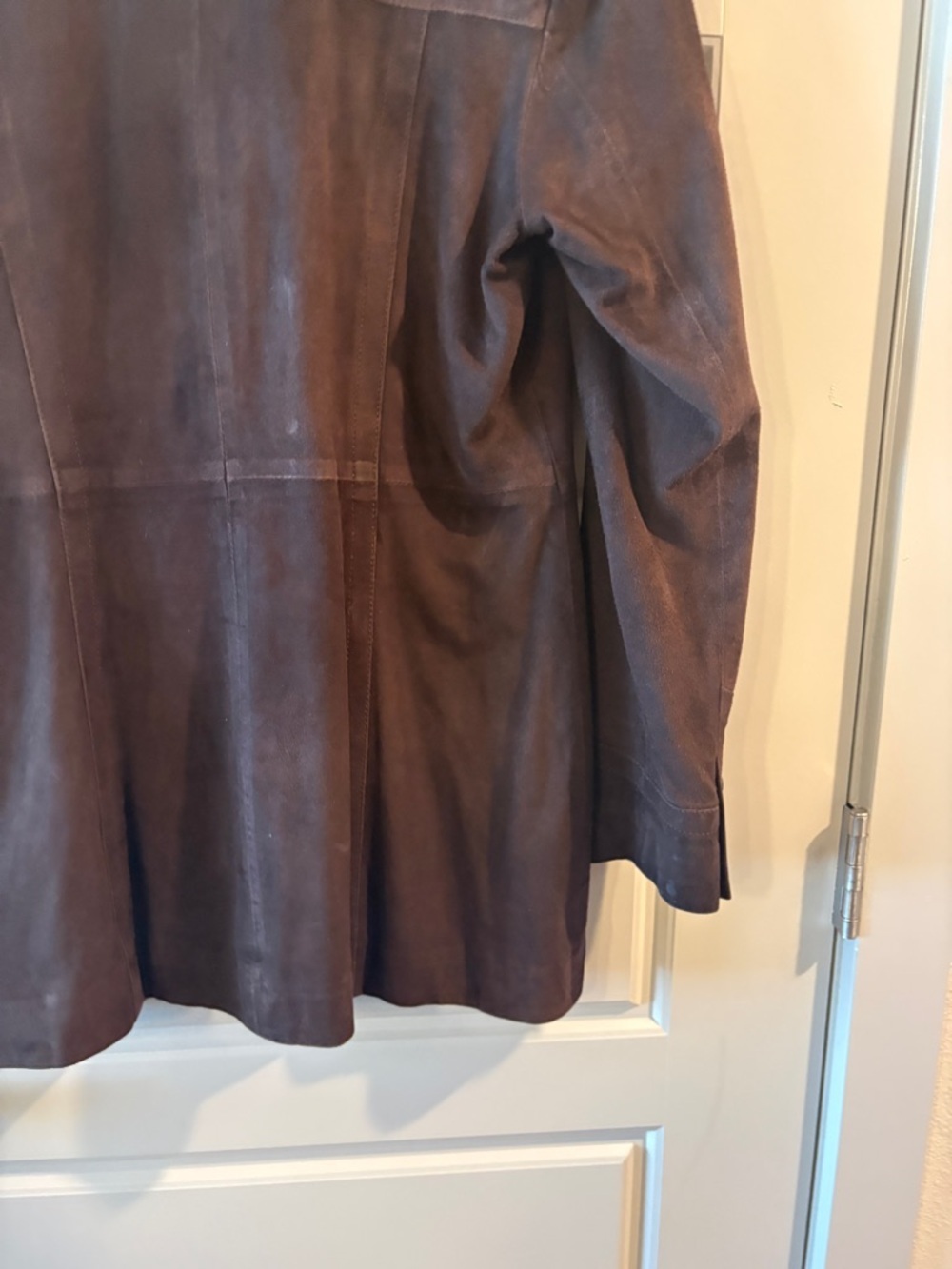 Cole Haan Brown Leather Jacket Blazer Style Size S Button Front Classic - Picture 10 of 16